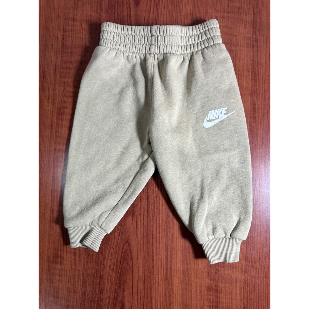 Nike Sportswear Baby Toddler Fleece Joggers Khaki Tan 12M Sweatpants 74-80cm